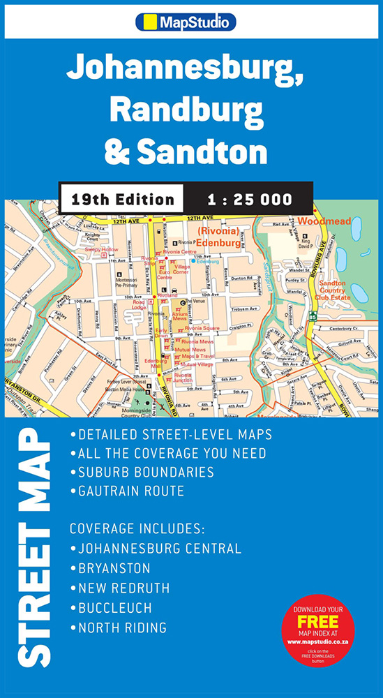 Johannesburg, Randburg och Sandton Map Studio