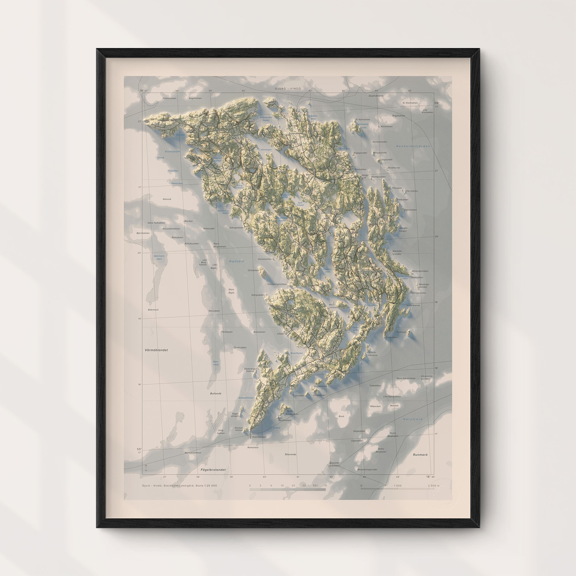 Djurö och Vindö 40x50cm Mapbits