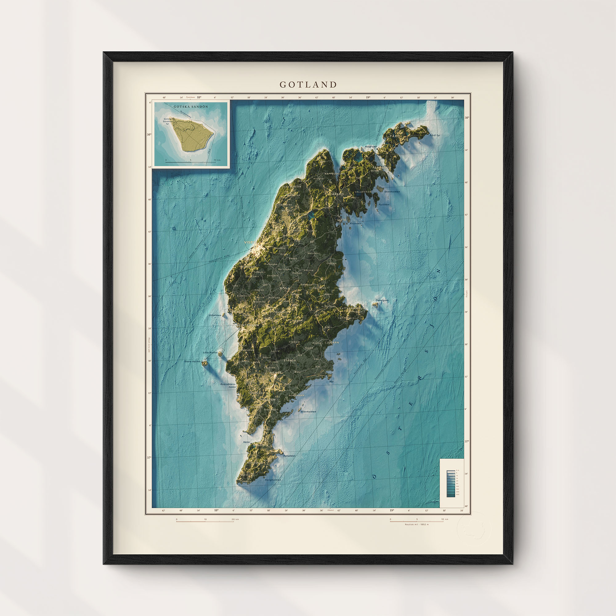 Gotland Blå 40x50cm Mapbits