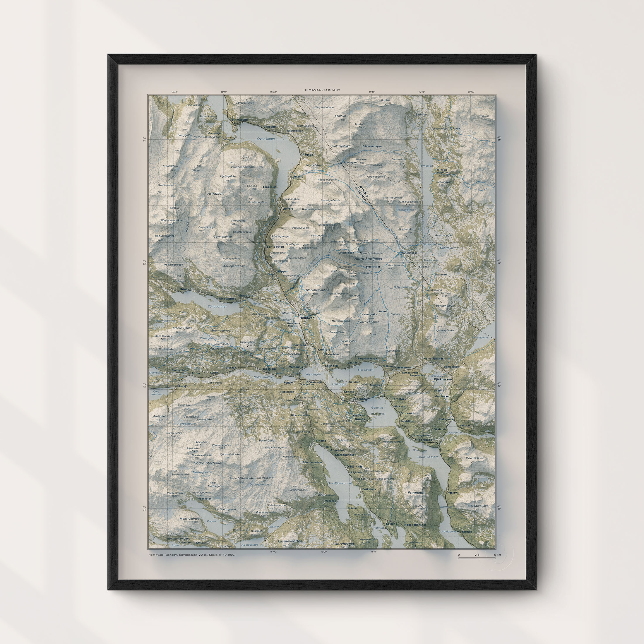 Hemavan - Tärnaby väggkarta Mapbits