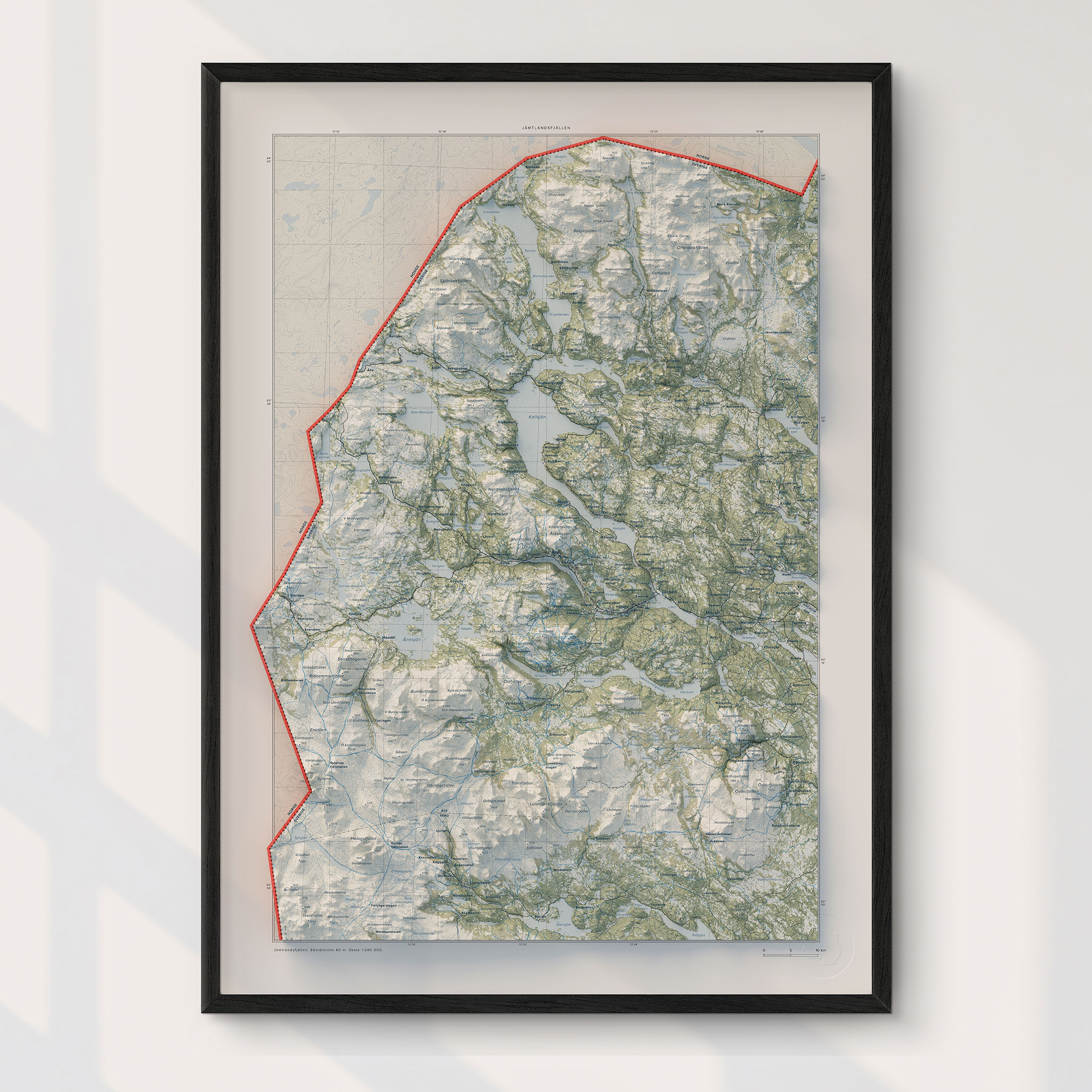 Jämtlandsfjällen väggkarta Mapbits