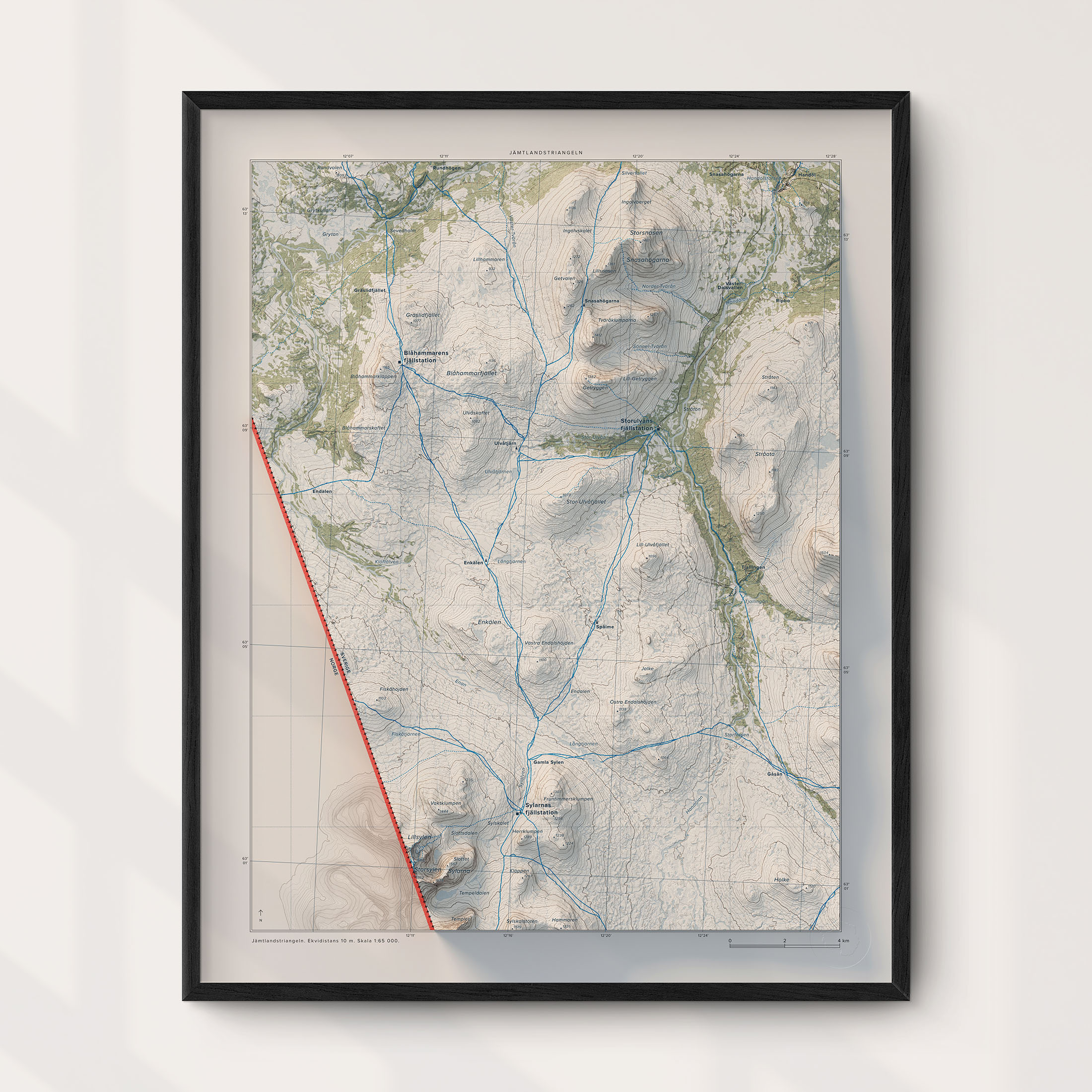 Jämtlandstriangeln väggkarta Mapbits