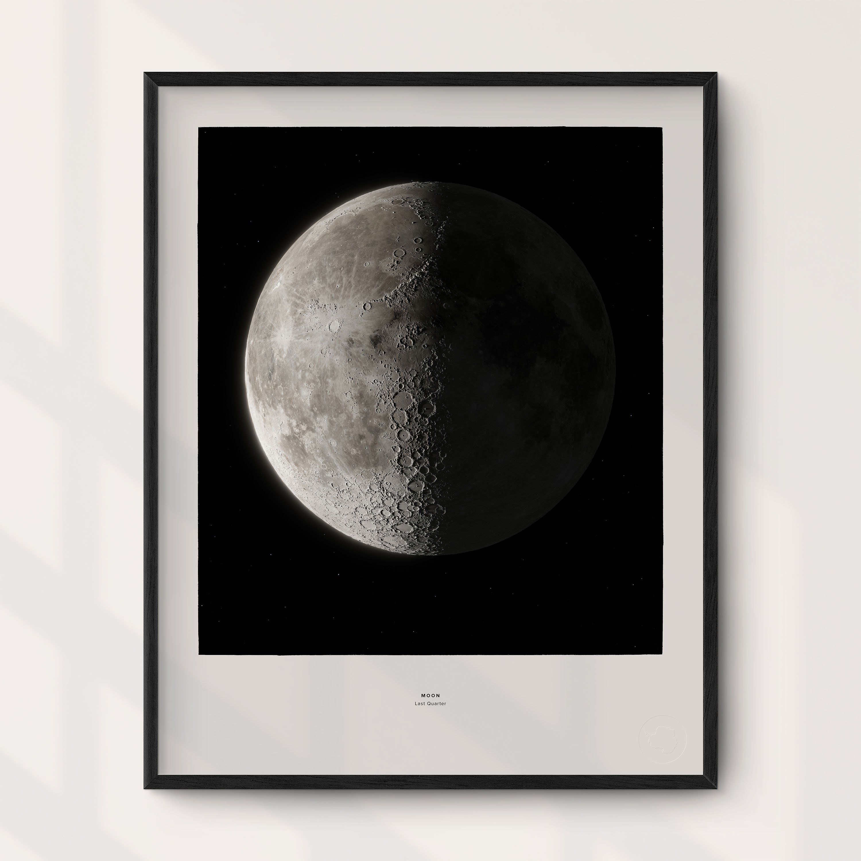 Månen - Avtagande halvmåne väggkarta Mapbits