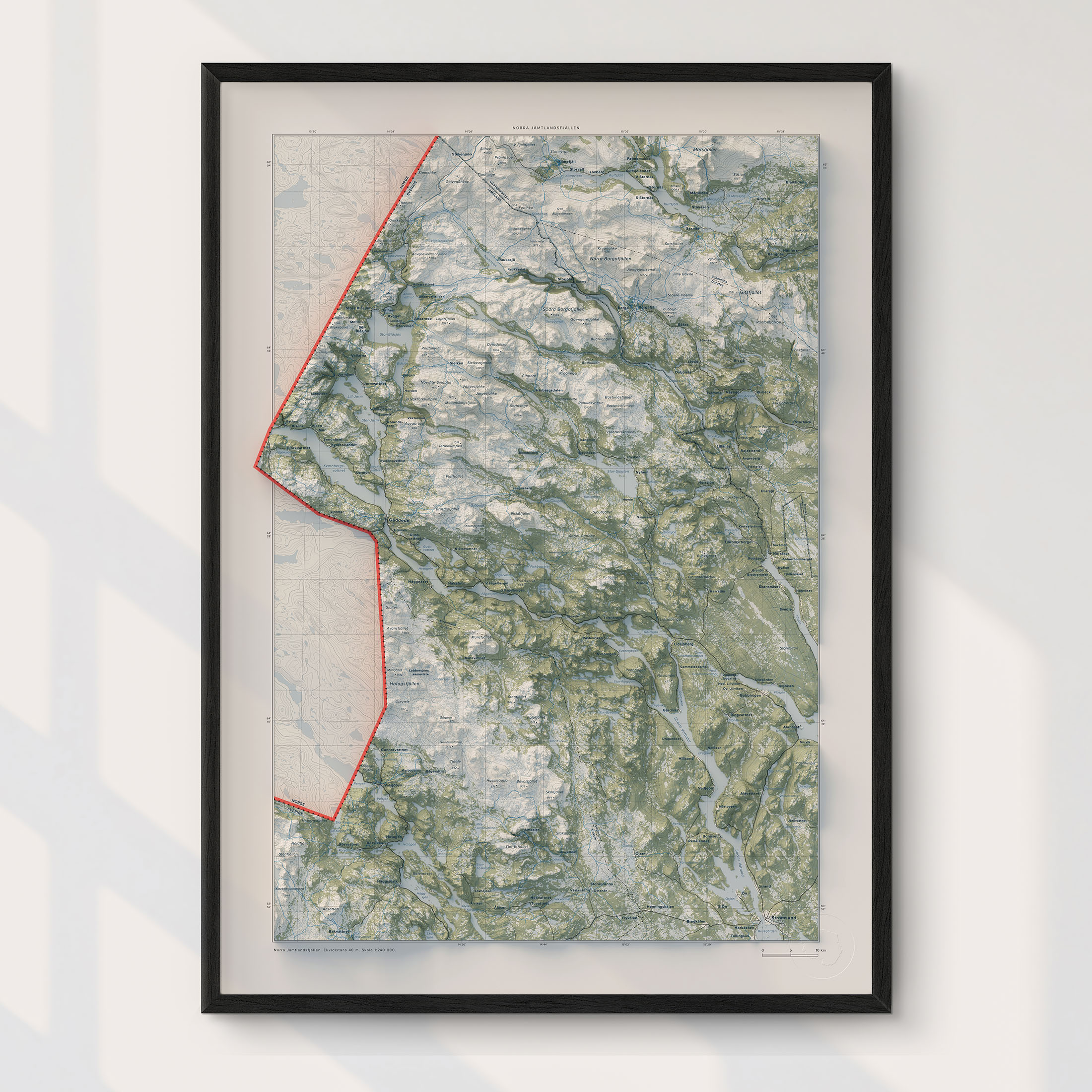 Norra Jämtlandsfjällen väggkarta Mapbits