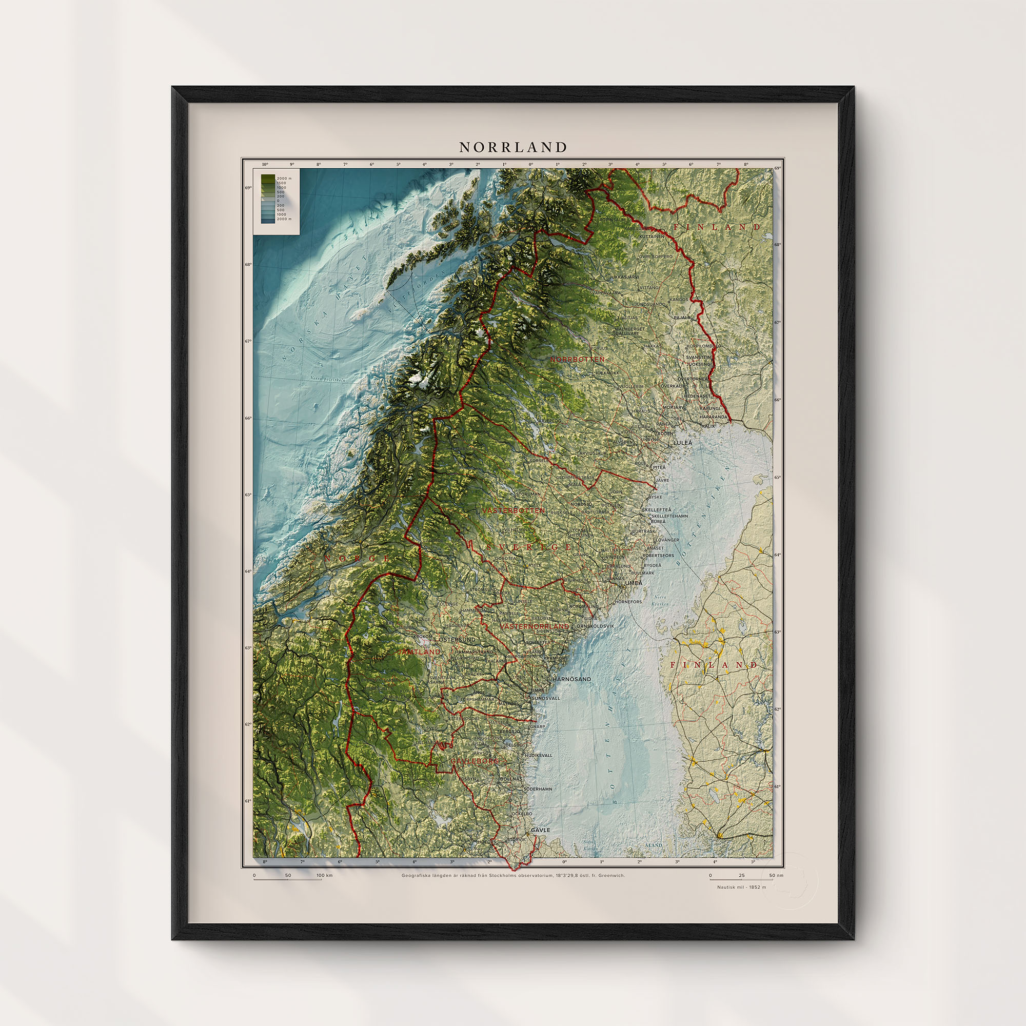 Norrland väggkarta Mapbits