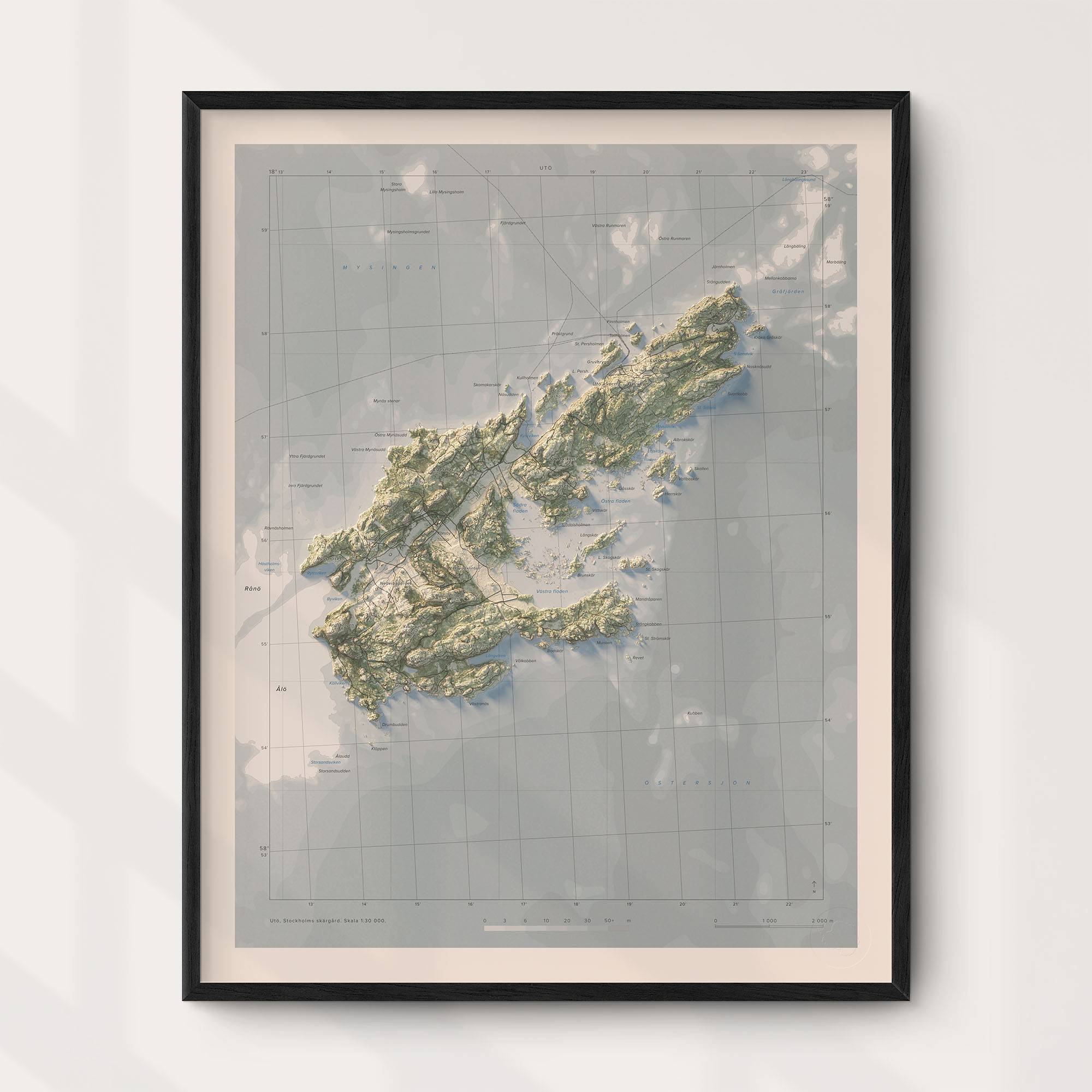 Utö 40x50cm Mapbits