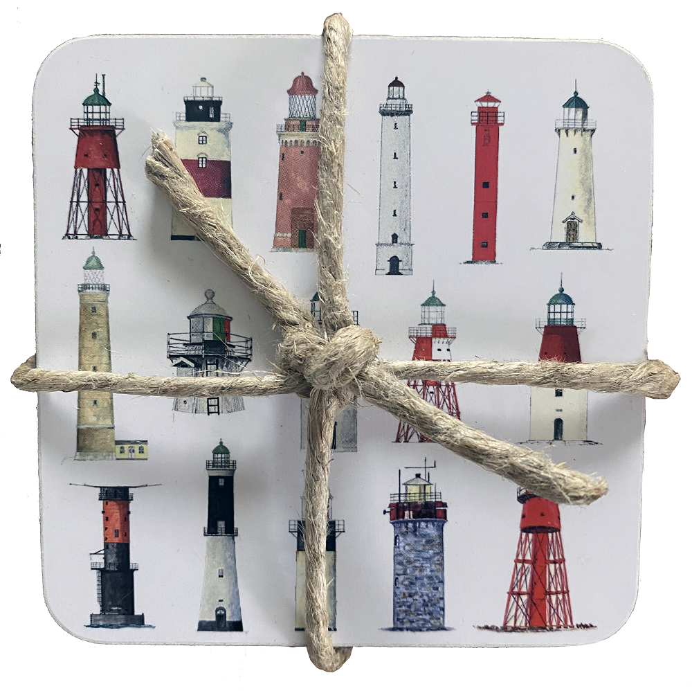 Glasunderlägg med fyrar 6-pack