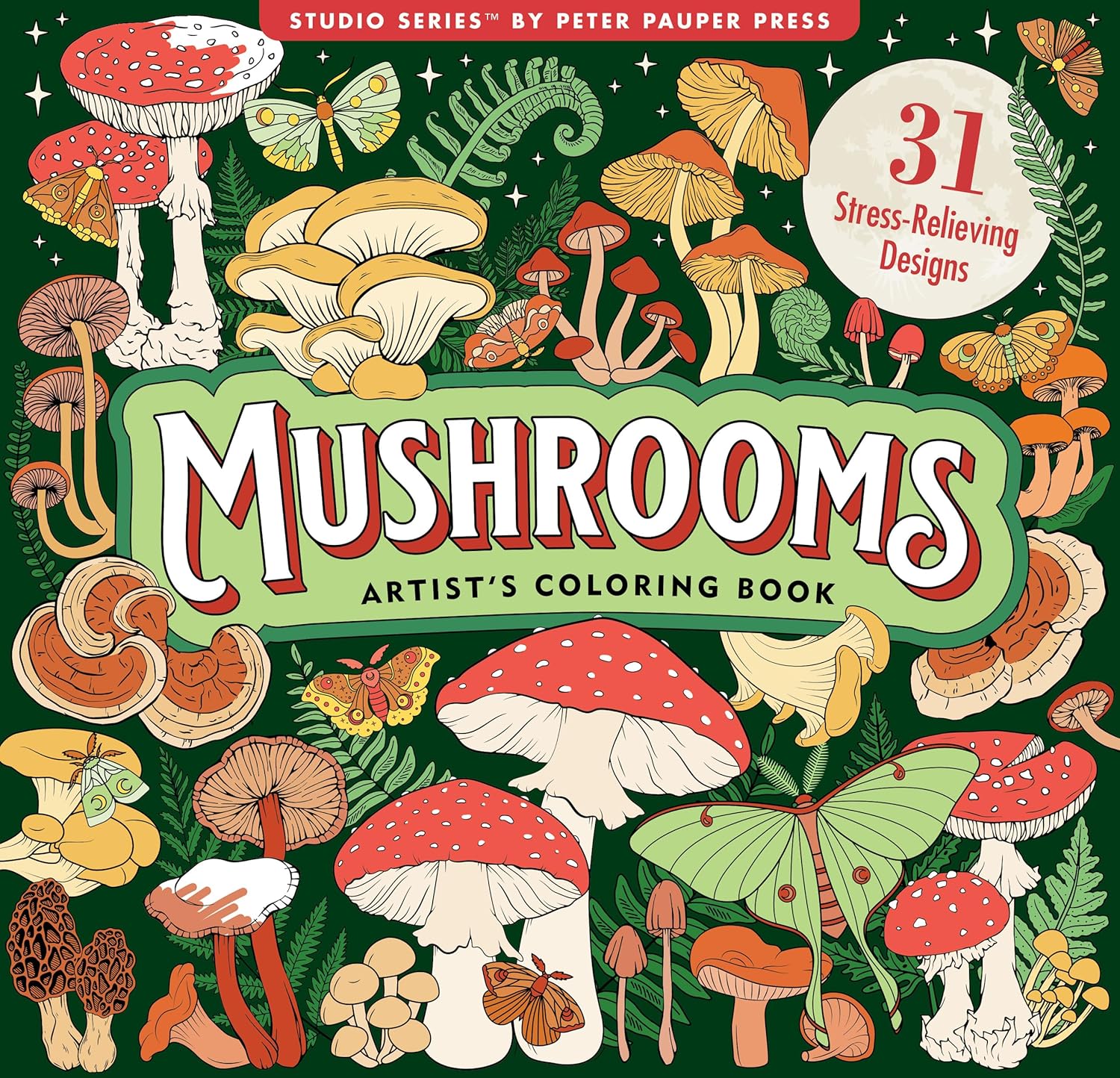 Mushrooms Adult Coloring Book