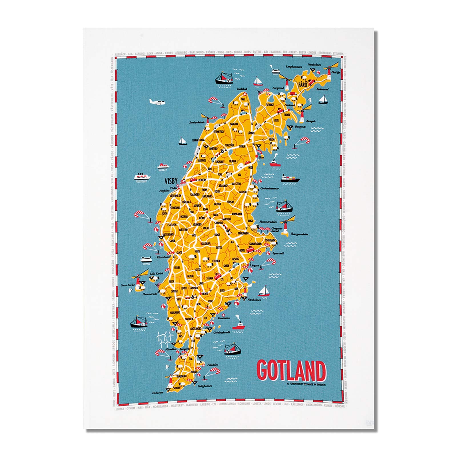 Kökshandduk Gotlandskartan