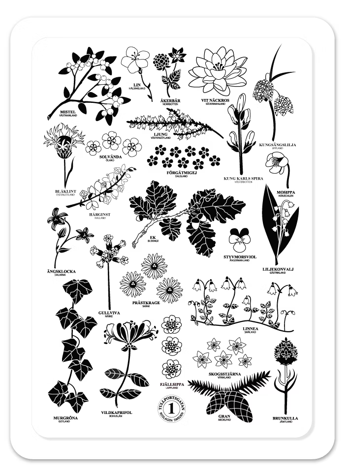 Bricka Landskapsblommor 33x43cm Anneko Design