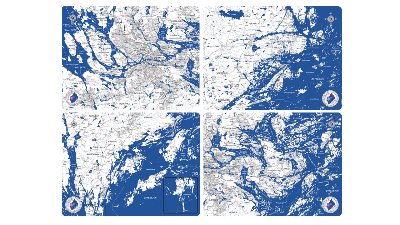 Tallriksunderlägg Stockholms Skärgård Blå