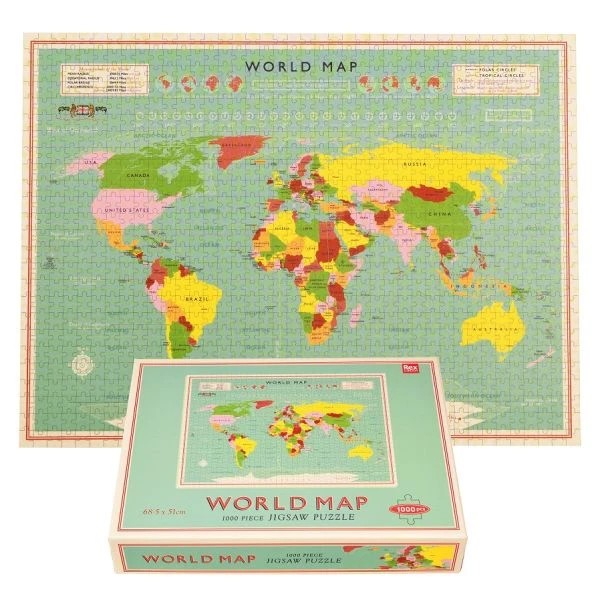 World puzzle 1000 bitar Vintage world Map