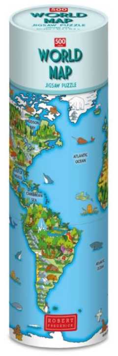 World Map Puzzle in a tube 500 bitar