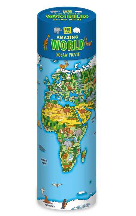 Amazing World Map Puzzle in a tube 250 bitar