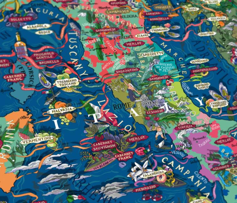 Alternativ bild 1 för Water and Wines - Vinpussel - Italien 1000 bitar Grön