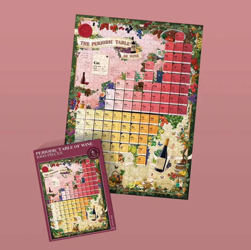 Alternativ bild 1 för Water and Wines - Vinpussel The Periodic Table of Wine 1000 bitar Rosa