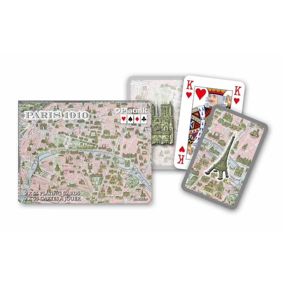 Spelkort stadskartor Paris 2 kortlekar