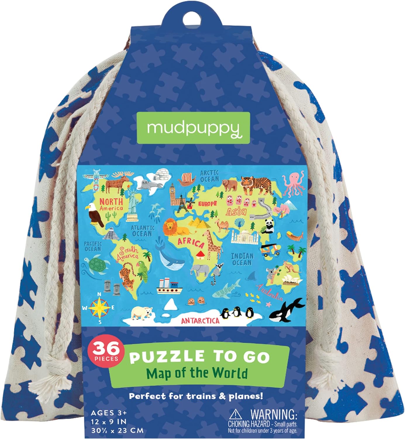 Map of the World Puzzle to Go 36 bitar