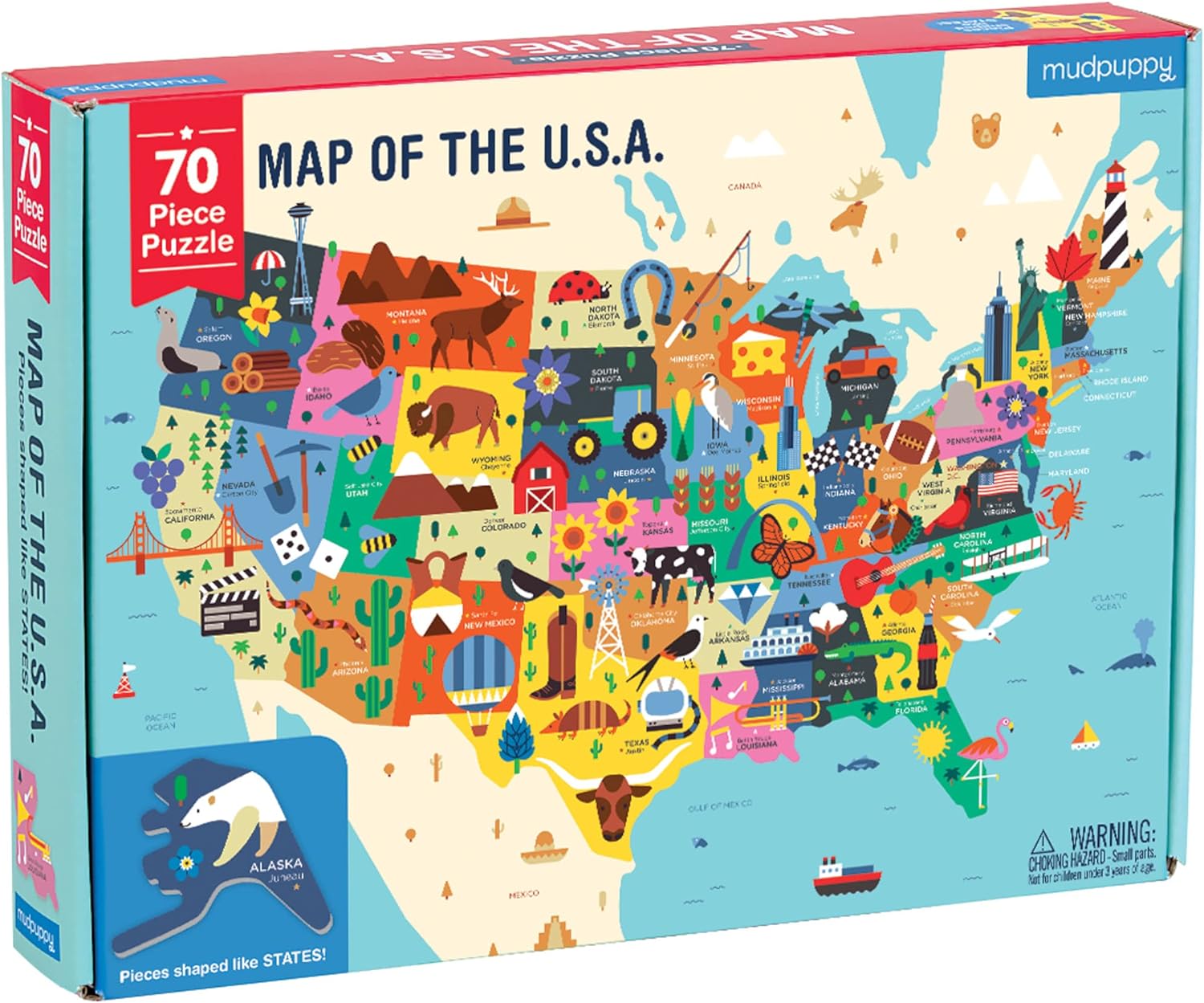 Map of the USA Pussel 70 bitar