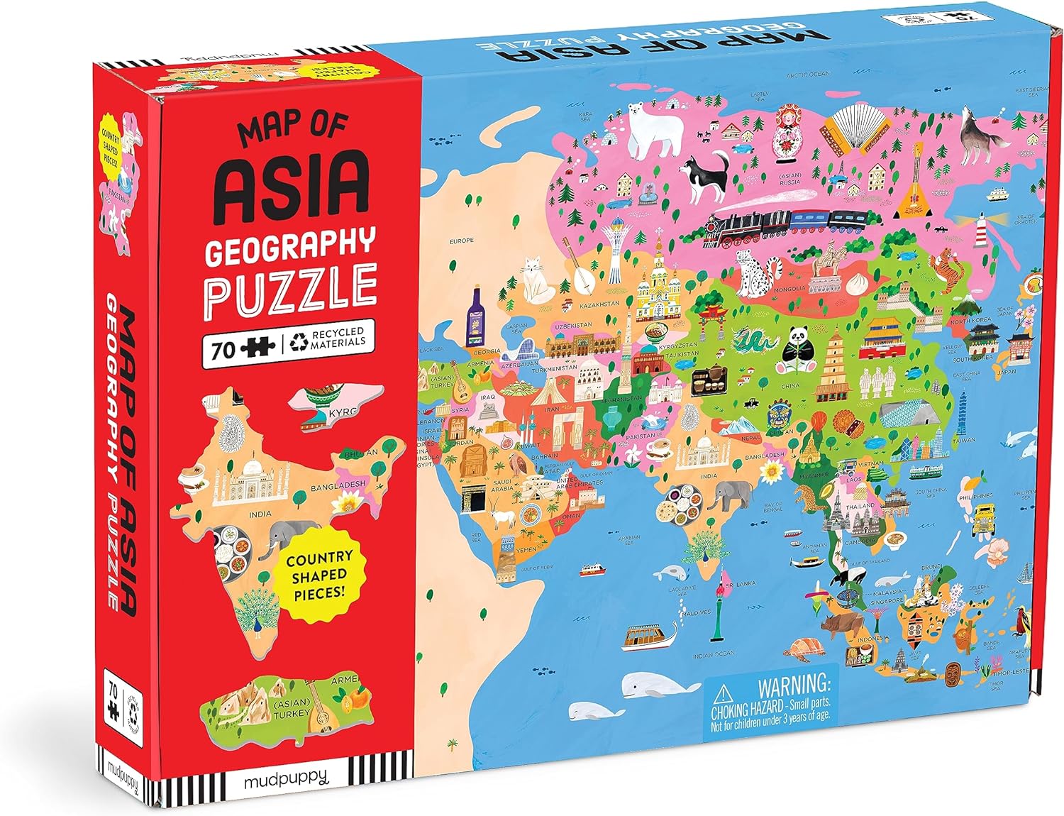 Map of Asia Pussel 70 bitar