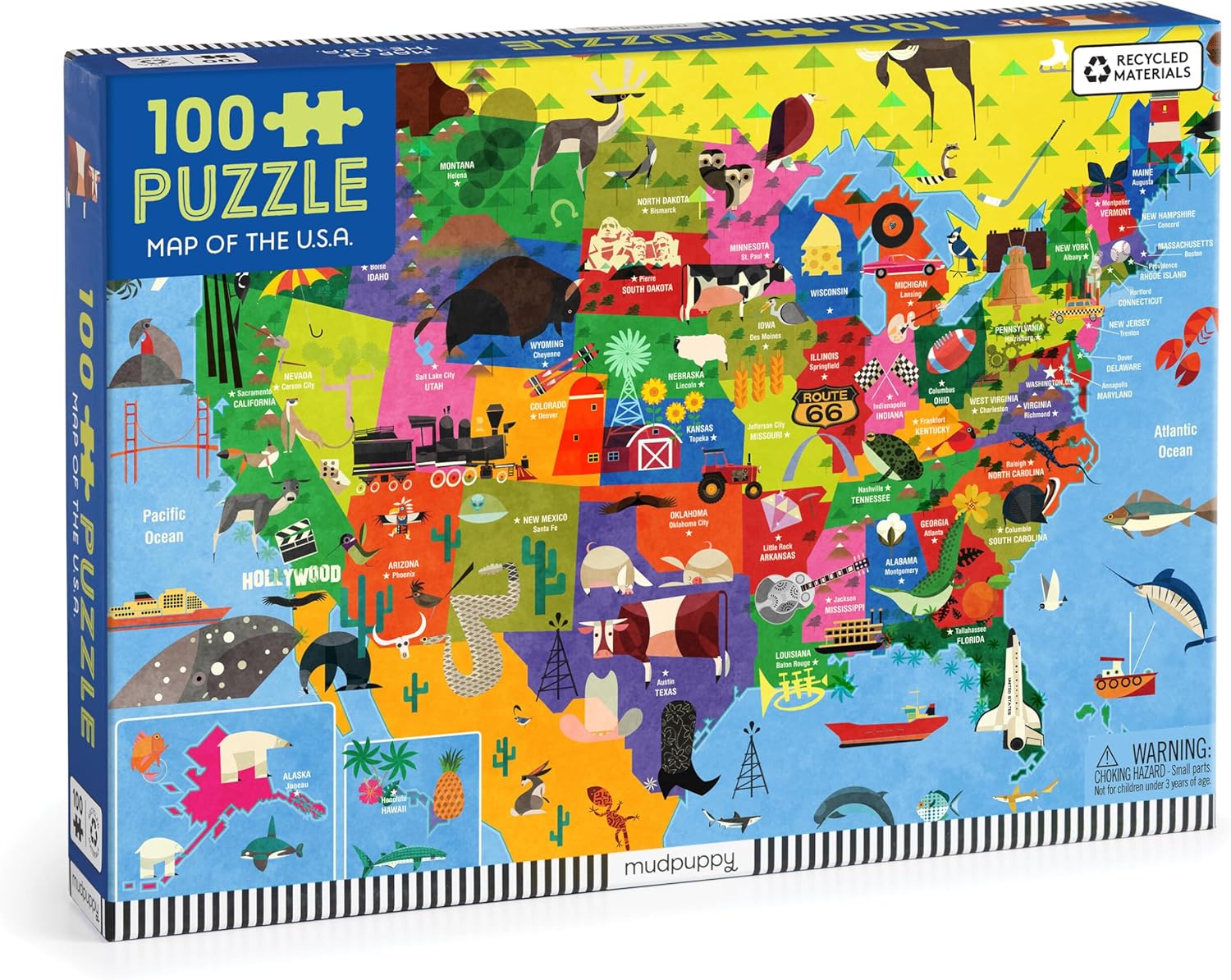 Map of the USA Pussel 100 bitar