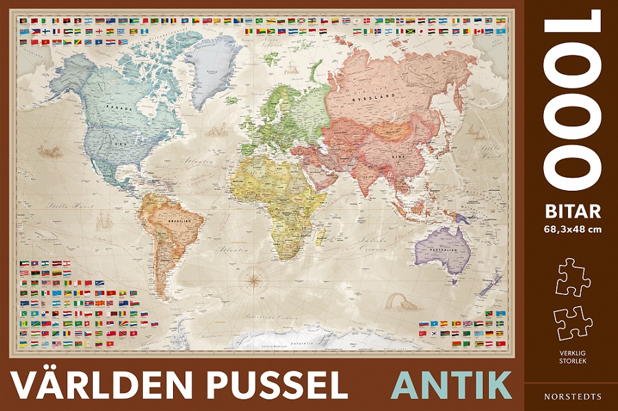 Världen Pussel Antik 1000 bitar