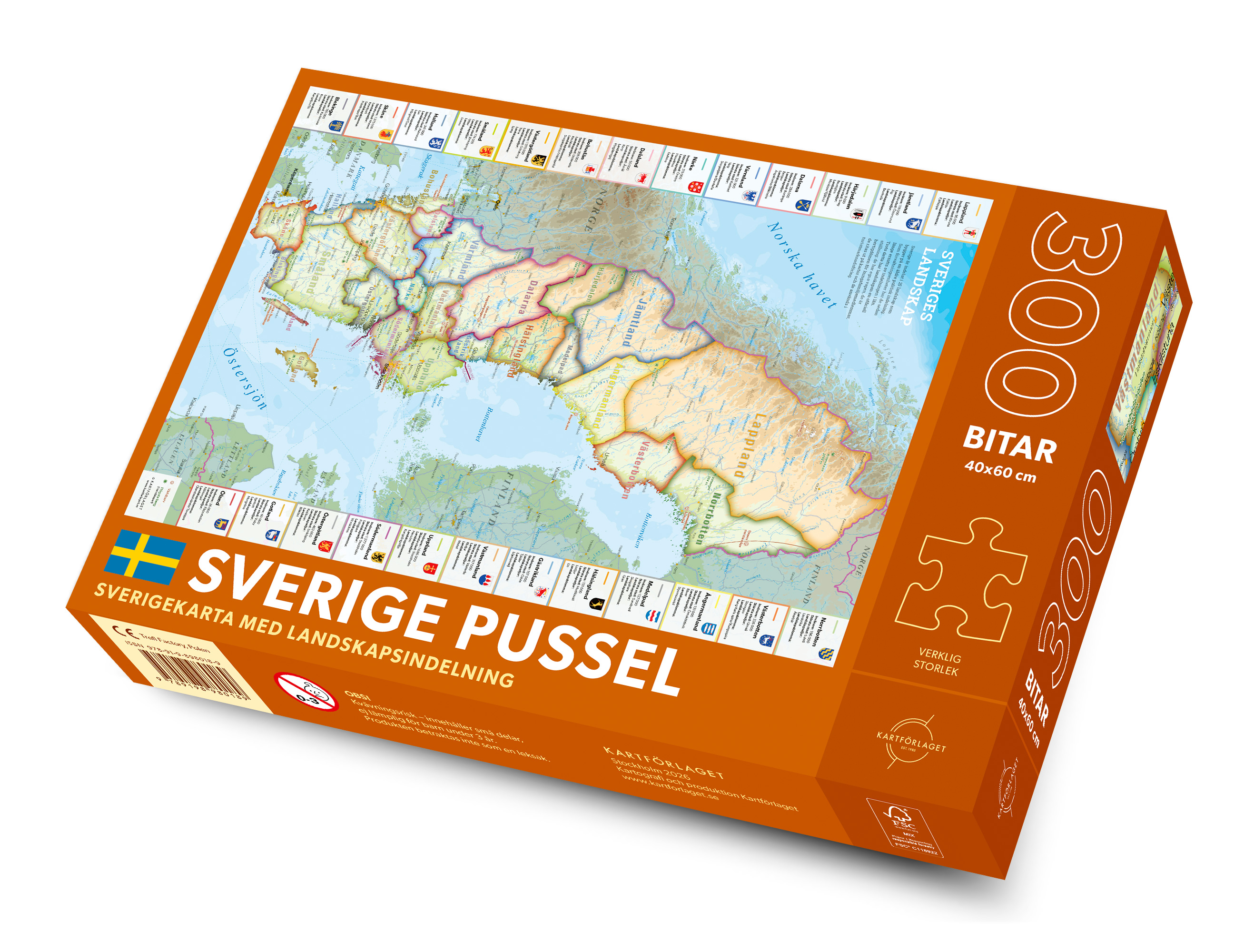 Sverige pussel med landskap 300 bitar