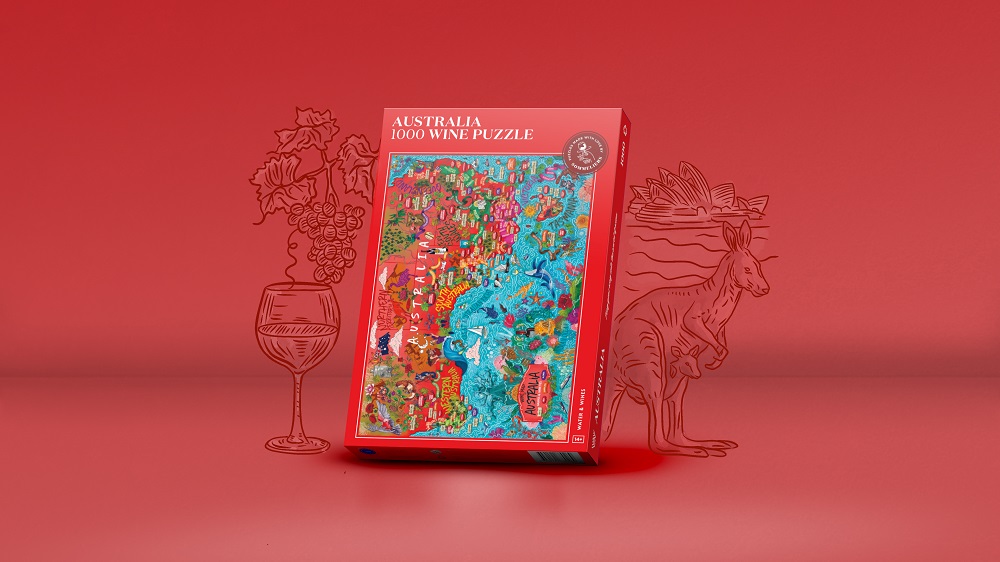 Alternativ bild 1 för Water and Wines - Vinpussel -  Australien 1000 bitar Röd