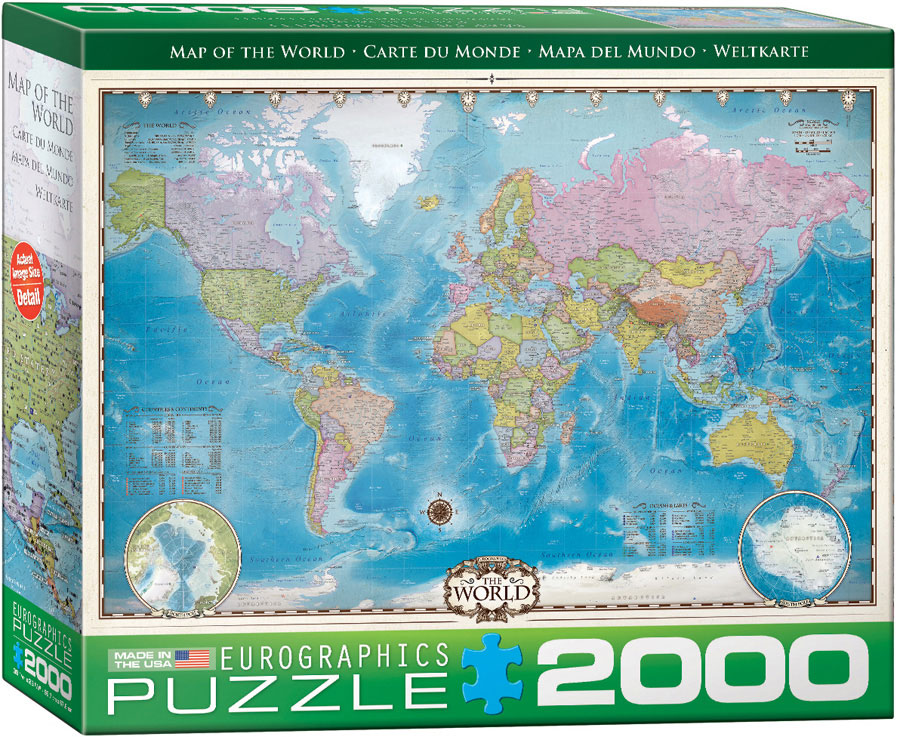 Map of the World Pussel 2000 bitar