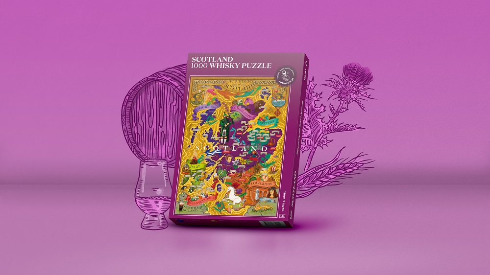 Alternativ bild 1 för Water and Wines - Whisky Pussel - Skotland 1000 bitar Lila