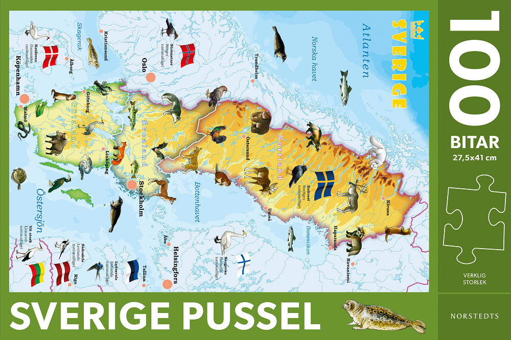 Produktfoto för Sverige pussel 100 bitar
