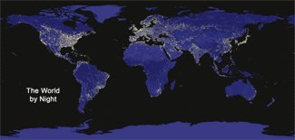 Vykort 3D World by day and night panorama