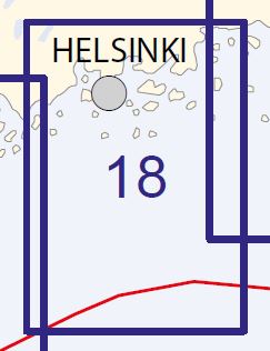 SF 18 sjökort Finland Helsingin edusta, Helsingfors inlopp