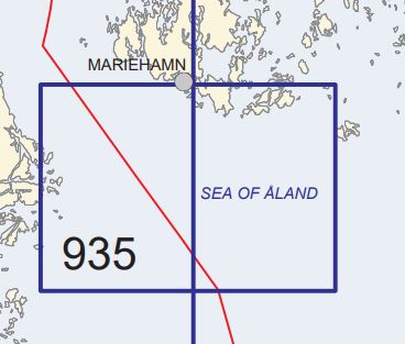 SF 935 Sjökort Finland Eteläinen Ahvenanmeri, Södra Ålandshav