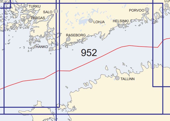 SF 952 Sjökort Finland Läntinen Suomenlahti, Västra Finska viken