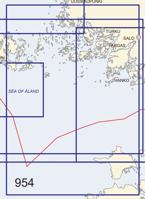 SF 954 sjökort Finland Pohjois-Itämeren itäosa, Norra Östersjön, östra delen