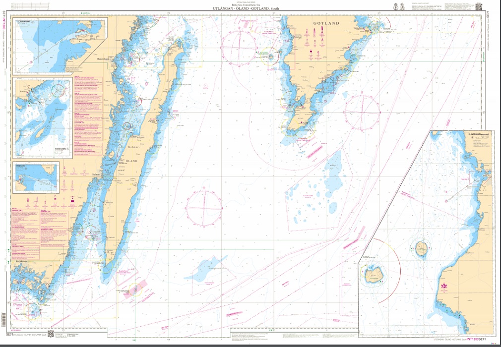 S 71 Kustkort Utlängan - Öland - Gotland Södra