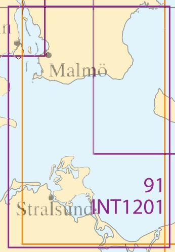 S 91 Kustkort Öresund- Hanöbukten- Pommernbukten