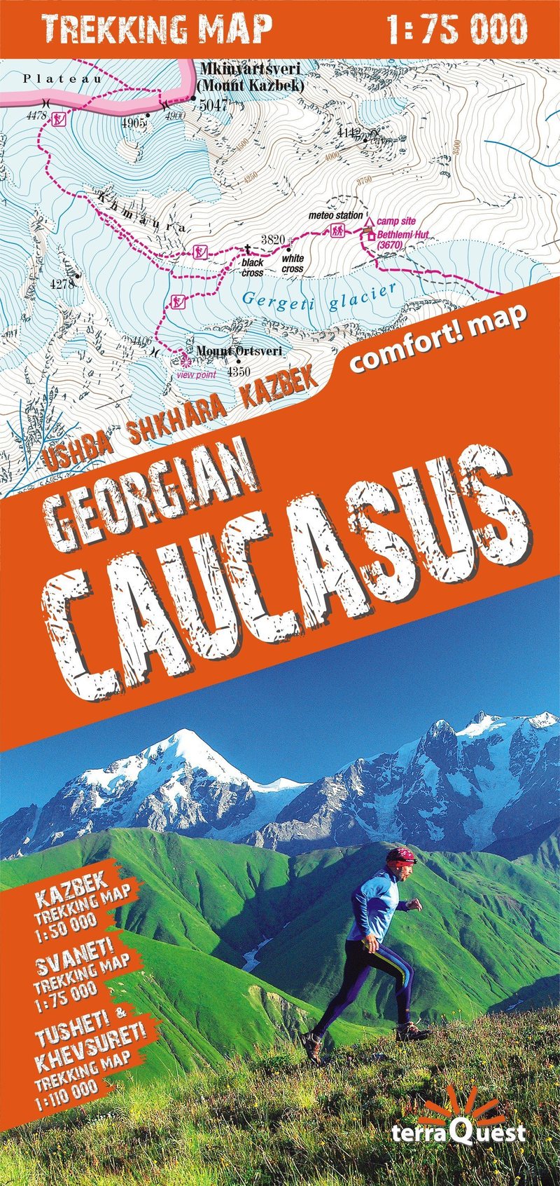 Georgien Caucasus Trekking Map