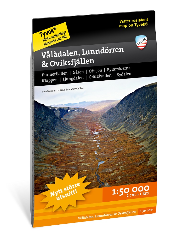 Vålådalen, Lunndörren &amp; Oviksfjällen 1:50 000 Calazo