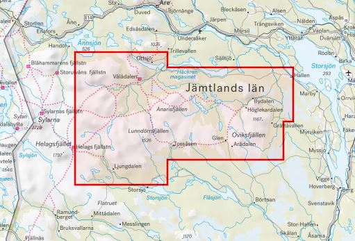 Alternativ bild 1 för Calazo Vålådalen, Lunndörren & Oviksfjällen 1:50.000