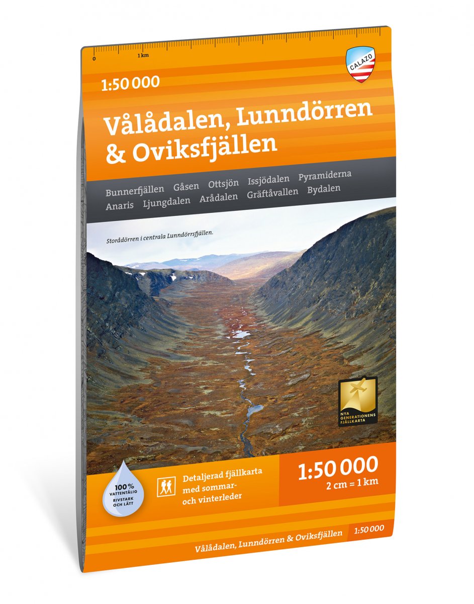 Vålådalen, Lunndörren &amp; Oviksfjällen 1:50 000 Calazo