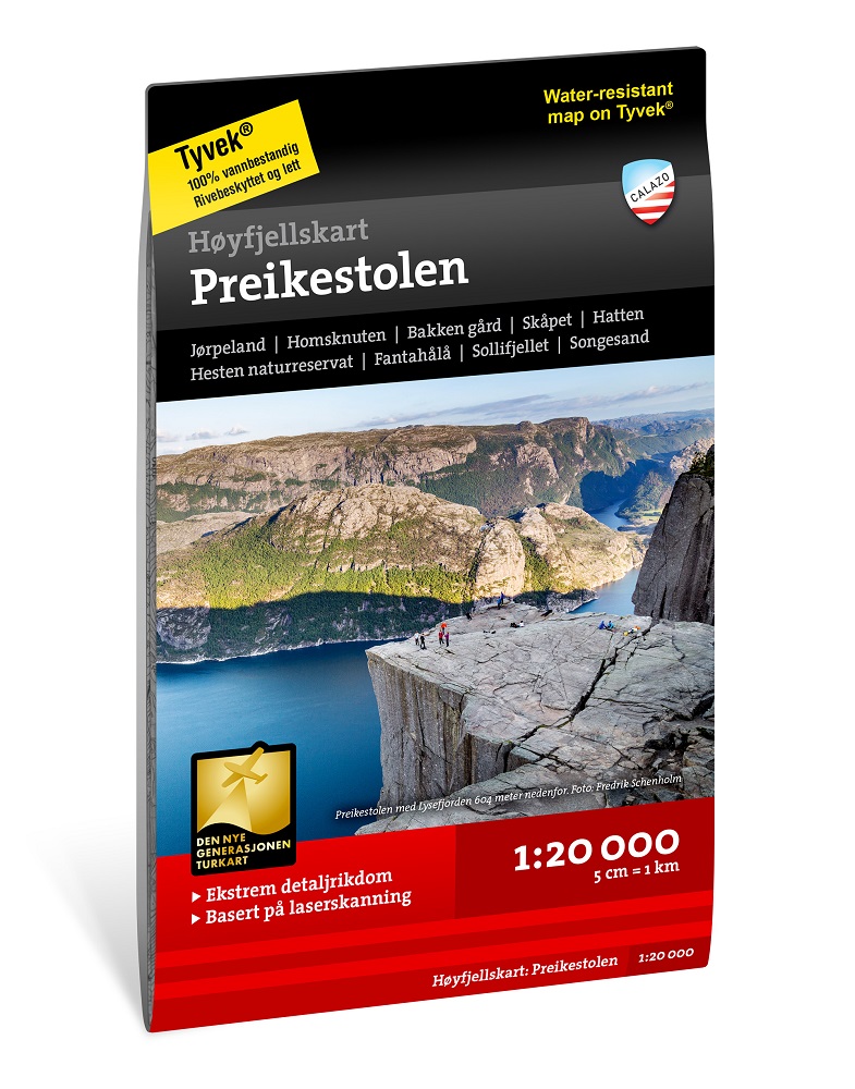 Preikestolen Högfjällskarta Calazo