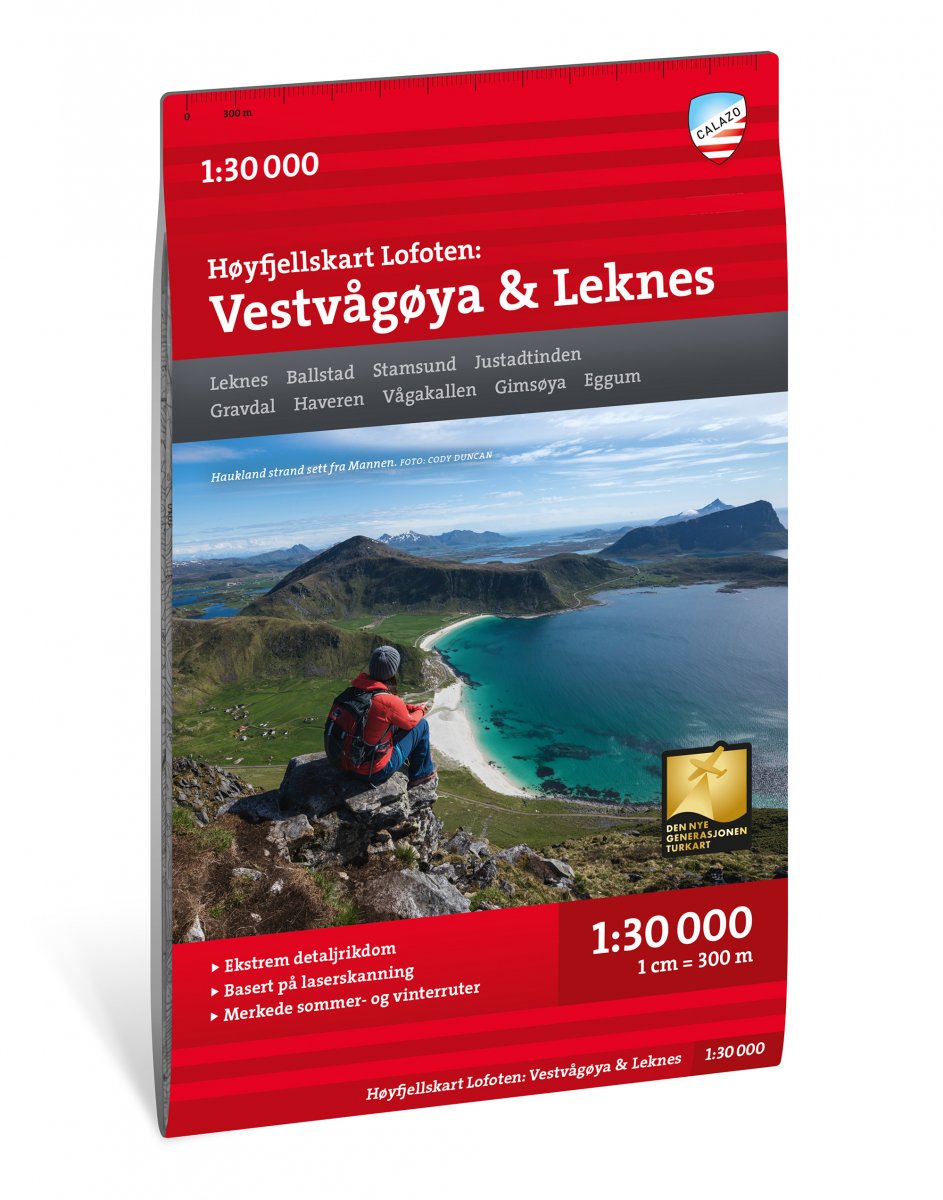 Lofoten: Vestvågöya - Leknes Högfjällskarta Calazo