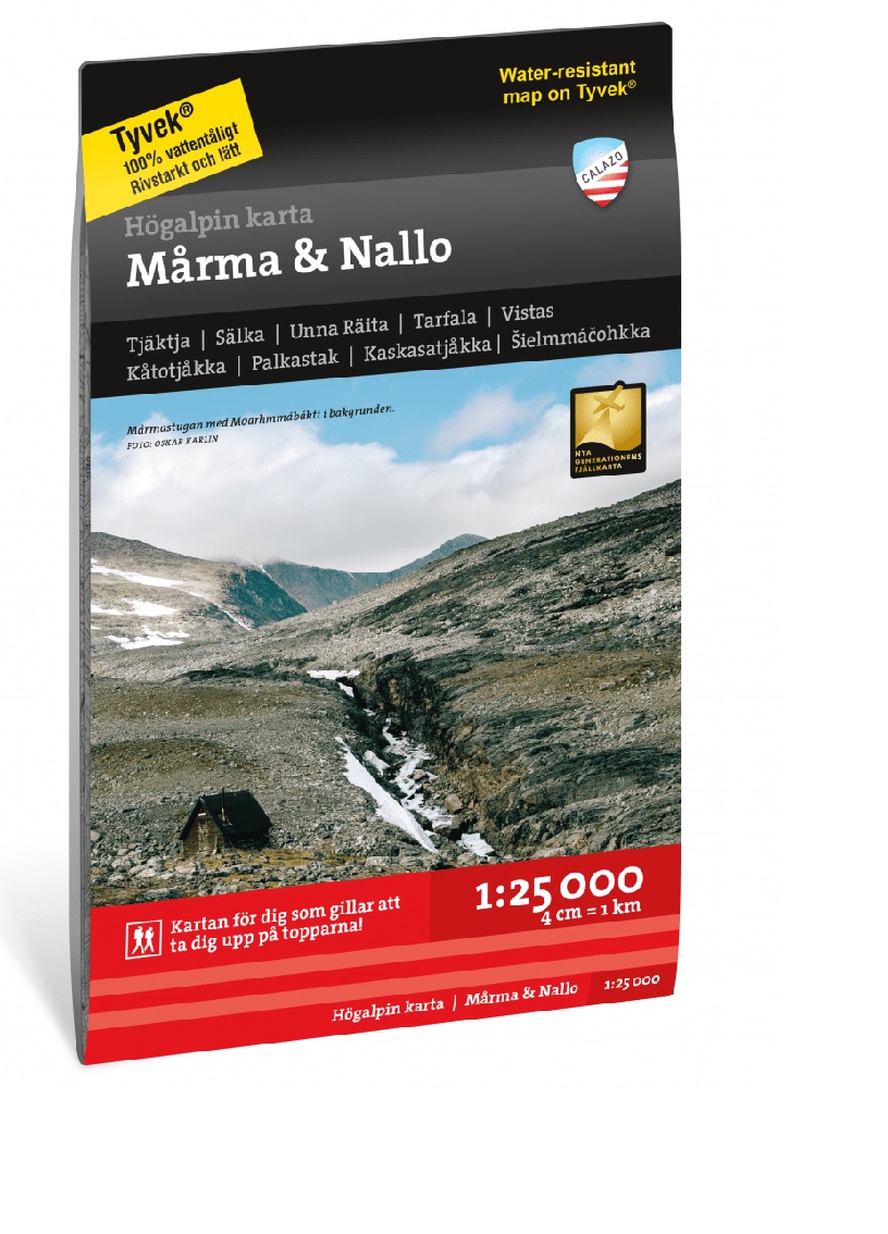 Högalpin karta Mårma &amp; Nallo Calazo