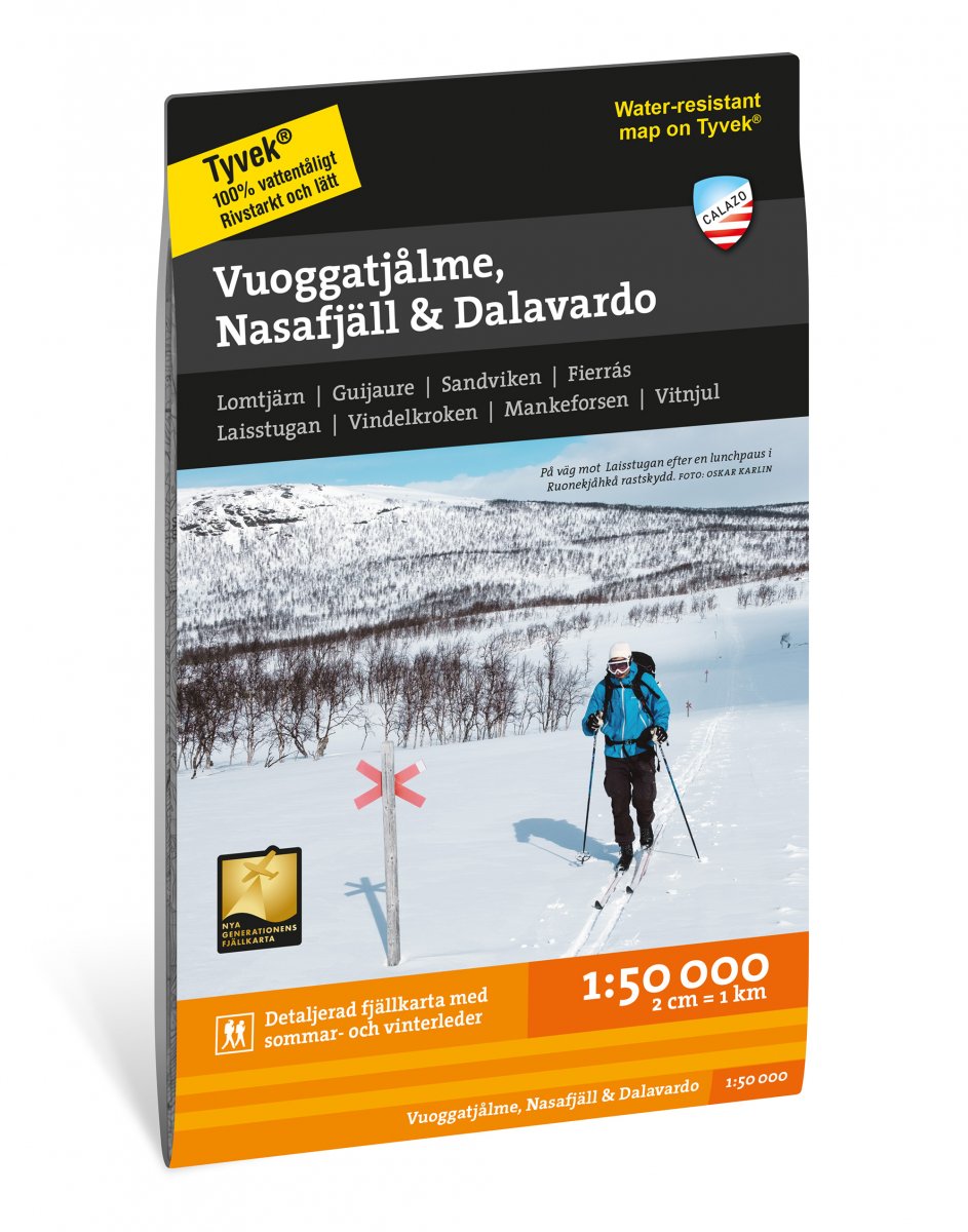 Vuoggatjålme Nasafjäll Dalavardo 1:50 000 Calazo