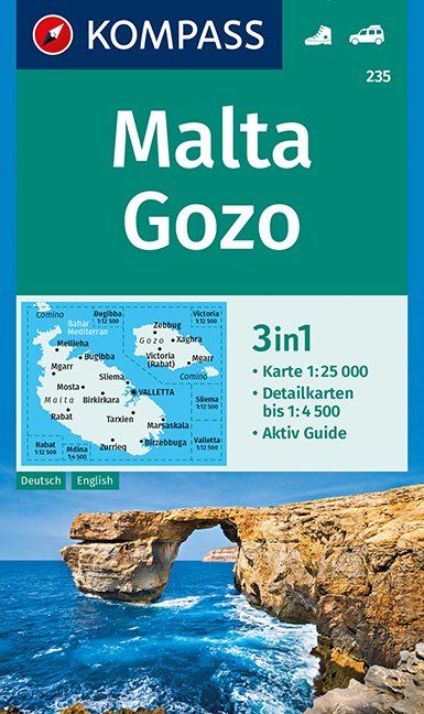 235 Malta Gozo Kompass Wanderkarte
