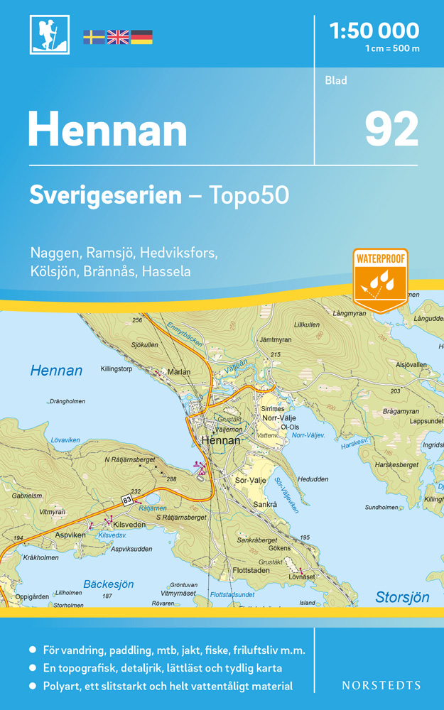 92 Hennan Sverigeserien 1:50 000