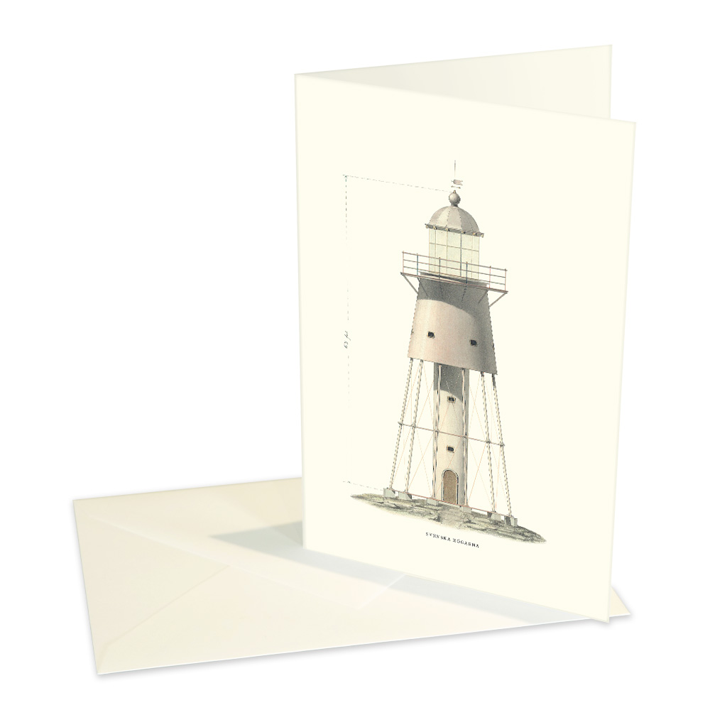 Vykort Svenska Högarna fyr med kuvert