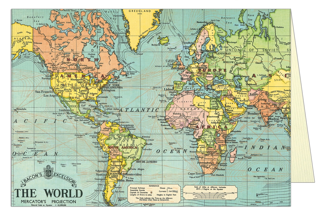 World Map Greeting Card